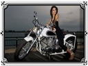 Blechschild 30x40 cm Motorrad Biker Girl Pinup Frau Bildmotiv