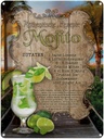 Blechschild 40x30 cm Rezept Mojito Zutaten Limette Minze Restaurant Küche