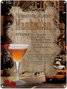 Blechschild 40x30 cm Rezept Manhattan Zutaten Canadian Restaurant Küche