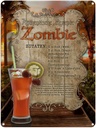 Blechschild 40x30 cm Rezept Zombie Zutaten Rum Grenadine Restaurant Küche