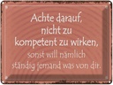 Blechschild 30x40 cm kompetent ständig will jemand Spruch Zitat