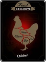 Blechschild 40x30 cm Fleisch Fowl exklusive chicken