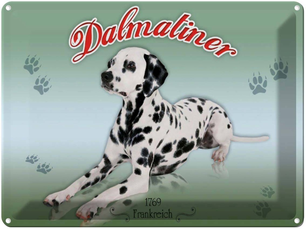[LA-1791175] Blechschild 30x40 cm Hund Dalmatiner 1769 Frankreich