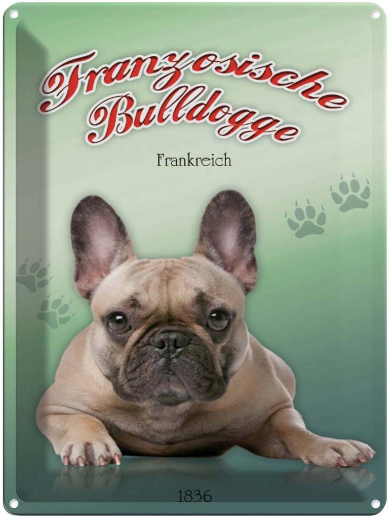 [LA-1791179] Blechschild 40x30 cm Hund Französische Bulldogge