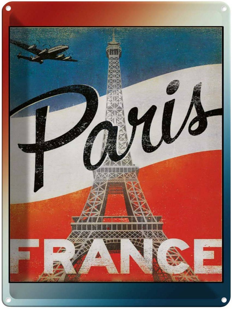 Blechschild 40x30 cm Paris Eiffelturm France