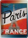 Blechschild 40x30 cm Paris Eiffelturm France
