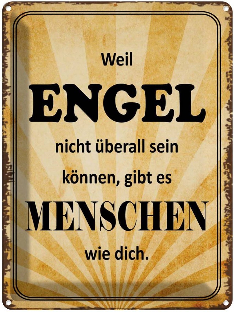[LA-1791221] Blechschild 40x30 cm weil Engel nicht überall sein Spruch Zitat