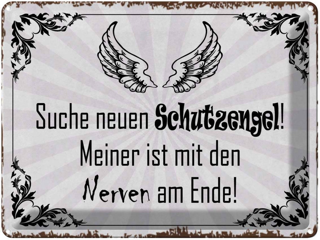 [LA-1791226] Blechschild 30x40 cm suche neuen Schutzengel Spruch Zitat