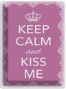Blechschild 40x30 cm Keep Calm and kiss me Krone