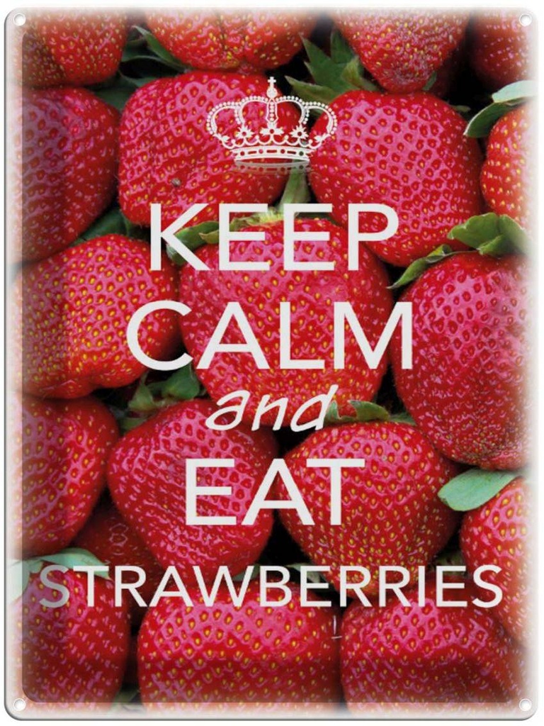 Blechschild 40x30 cm Keep Calm and eat strawberries