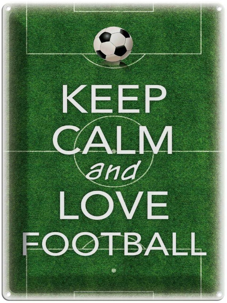 Blechschild 40x30 cm Keep Calm and love Football