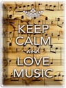Blechschild 40x30 cm Keep Calm and love music