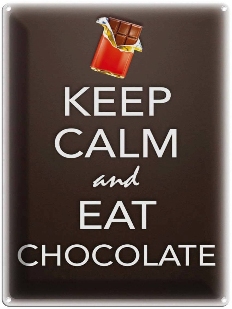 [LA-1791252] Blechschild 40x30 cm Keep Calm and eat chokolate
