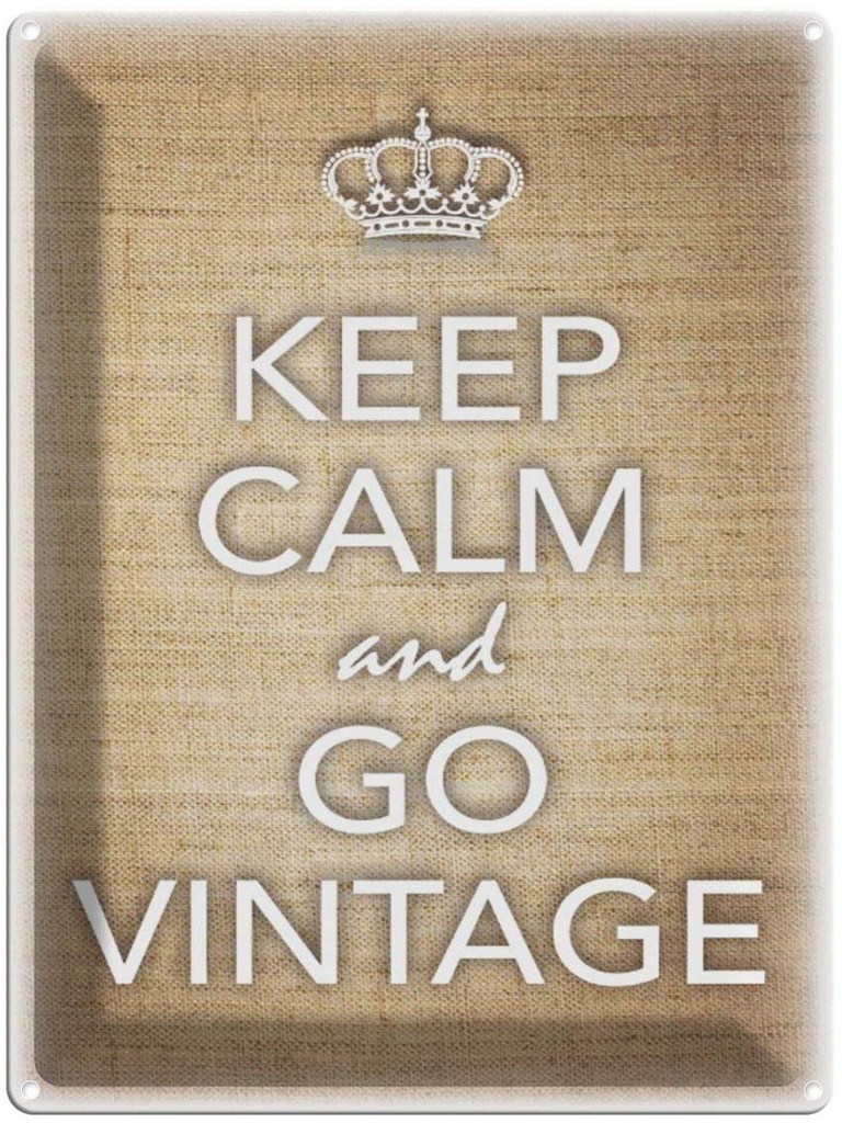 [LA-1791253] Blechschild 40x30 cm Keep Calm and go vintage