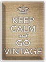Blechschild 40x30 cm Keep Calm and go vintage