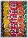 Blechschild 40x30 cm Keep Calm and love candy