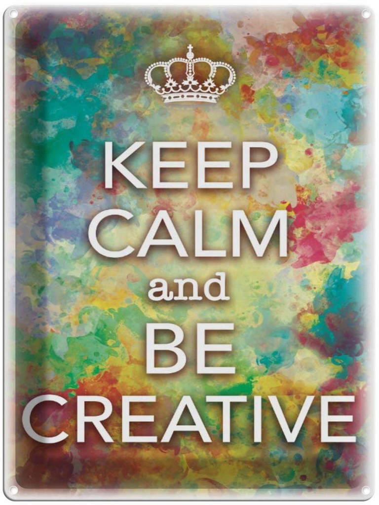 [LA-1791267] Blechschild 40x30 cm Keep Calm and be creative