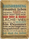 Blechschild 40x30 cm Hausordnung sage bitte danke Spruch Zitat