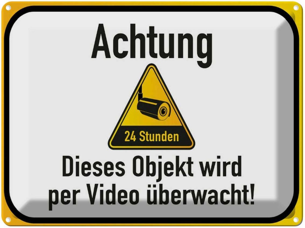 [LA-1791281] Blechschild 30x40 cm Achtung Objekt videoüberwacht Spruch Zitat