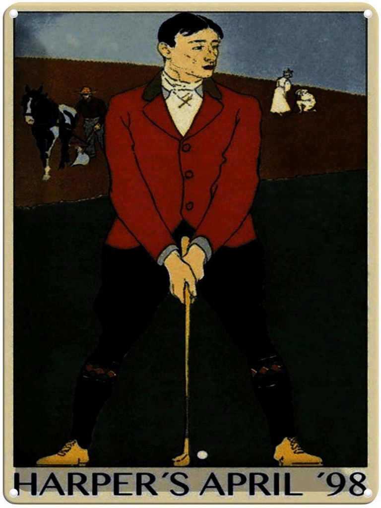 Blechschild 40x30 cm Golf Harper`s April 98