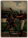 Blechschild 40x30 cm Retro Baseball USA Schlagmann Bildmotiv