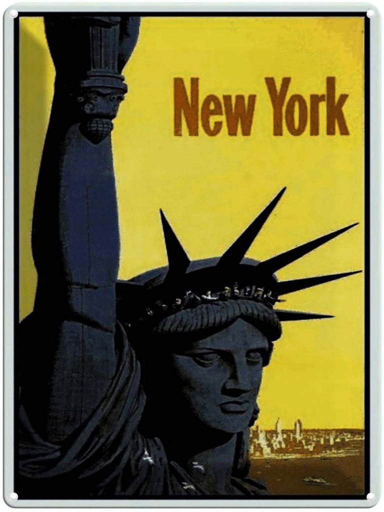 Blechschild 40x30 cm Retro New York Statue of Liberty