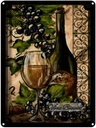 Blechschild 40x30 cm Stillleben Vino Bianco Weißwein