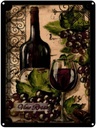 Blechschild 40x30 cm Stillleben Vino Rosso Rotwein
