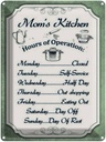 Blechschild 40x30 cm Mom`s Kitchen Hours Operation