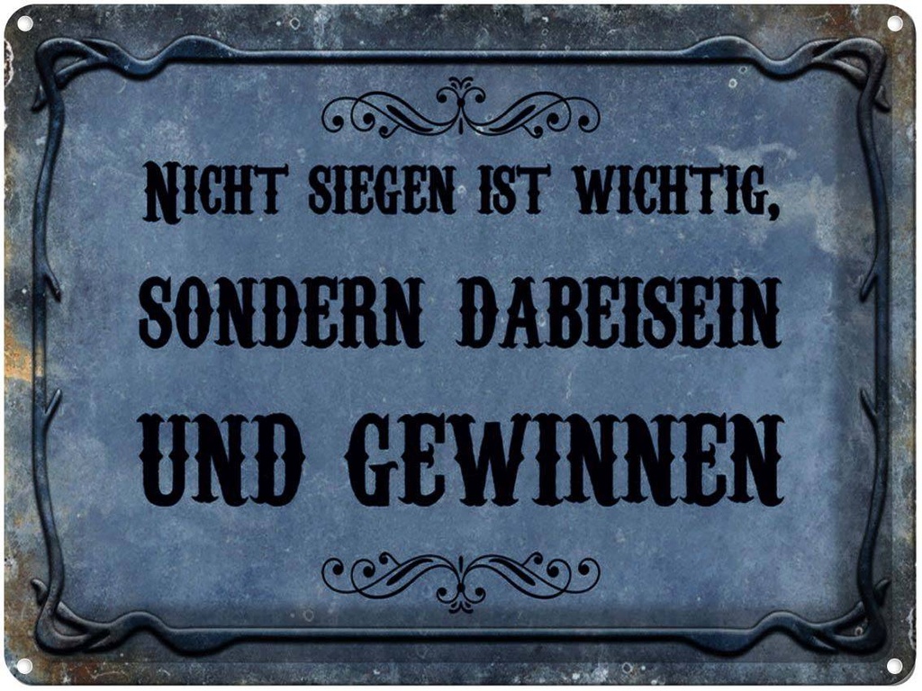[LA-1791348] Blechschild 30x40 cm nicht siegen ist wichtig sonder Spruch Zitat