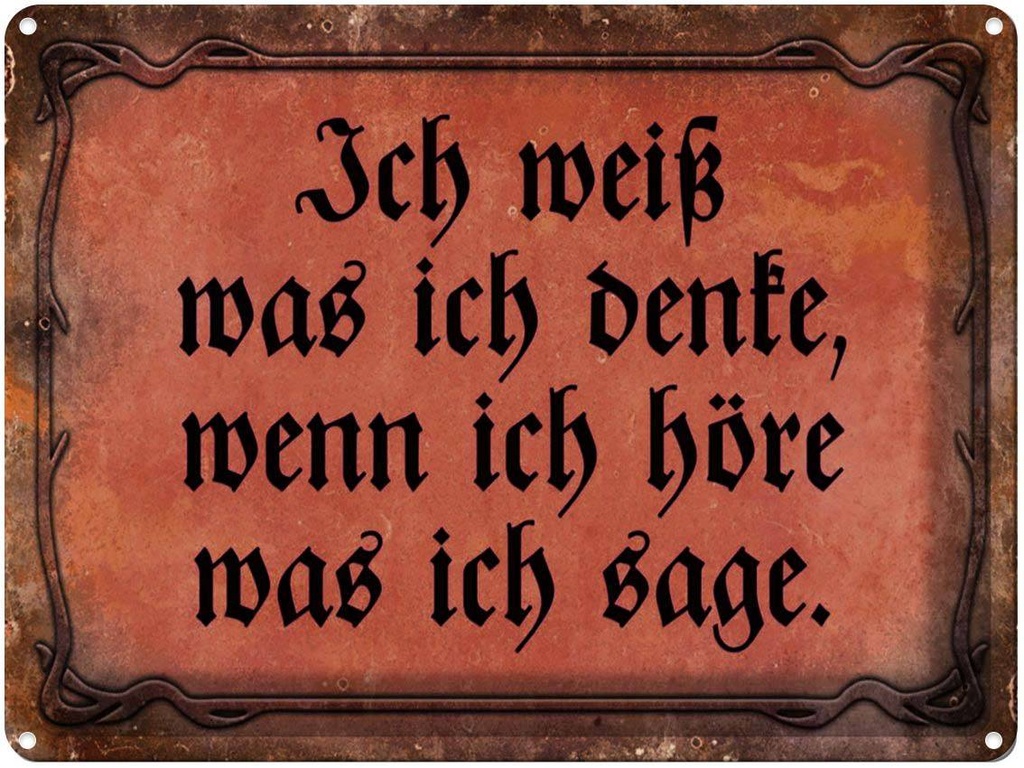 [LA-1791350] Blechschild 30x40 cm ich weiß was denke wenn Spruch Zitat