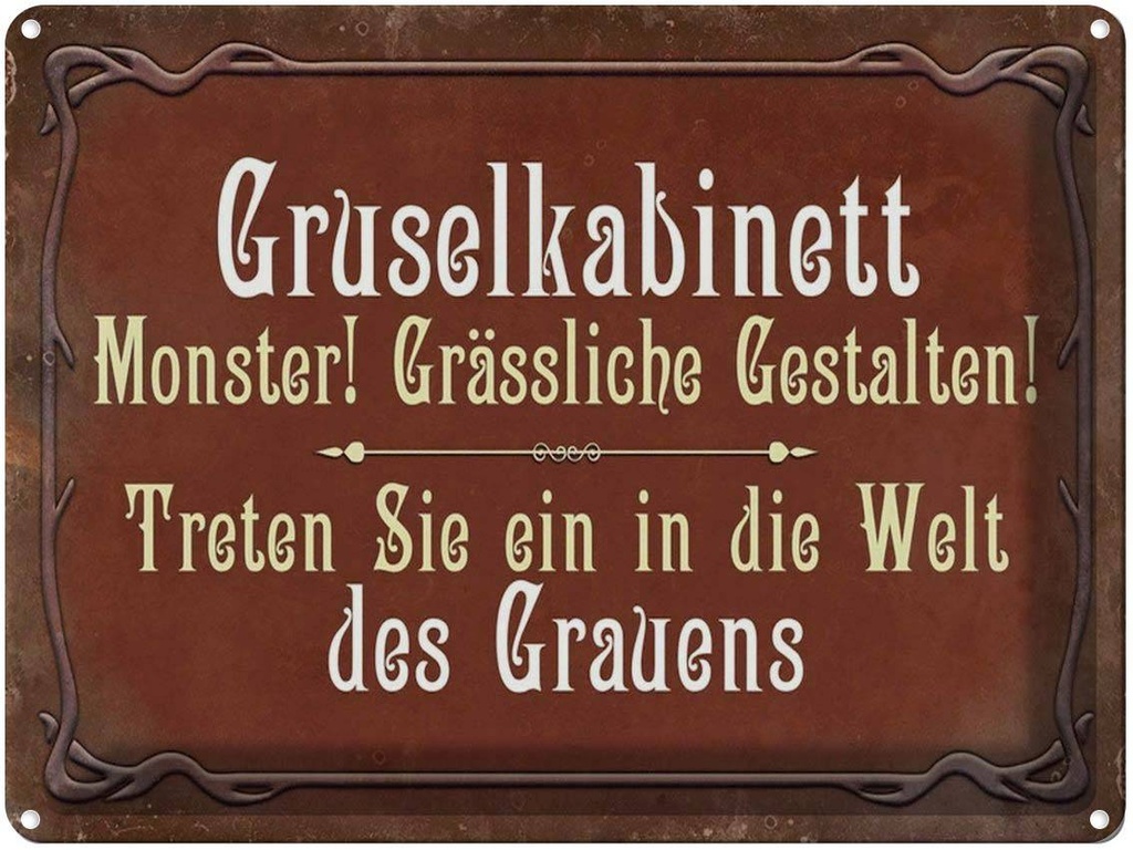 [LA-1791368] Blechschild 30x40 cm Gruselkabinett Treten Sie ein Spruch Zitat