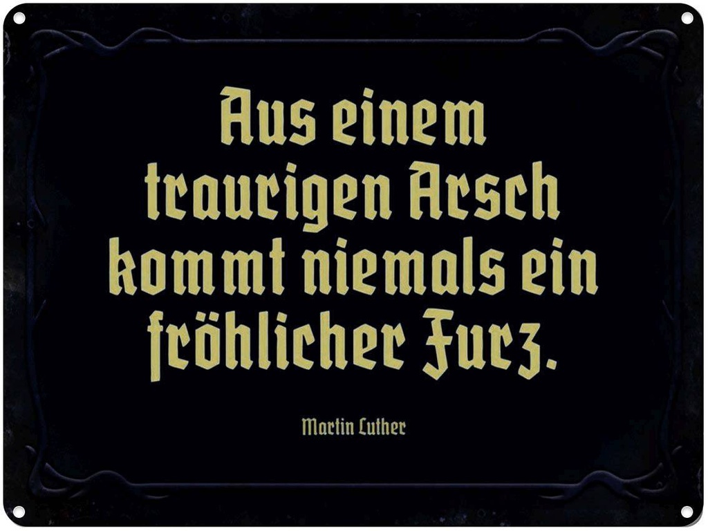 [LA-1791378] Blechschild 30x40 cm aus einem traurigen Arsch kommt Spruch Zitat