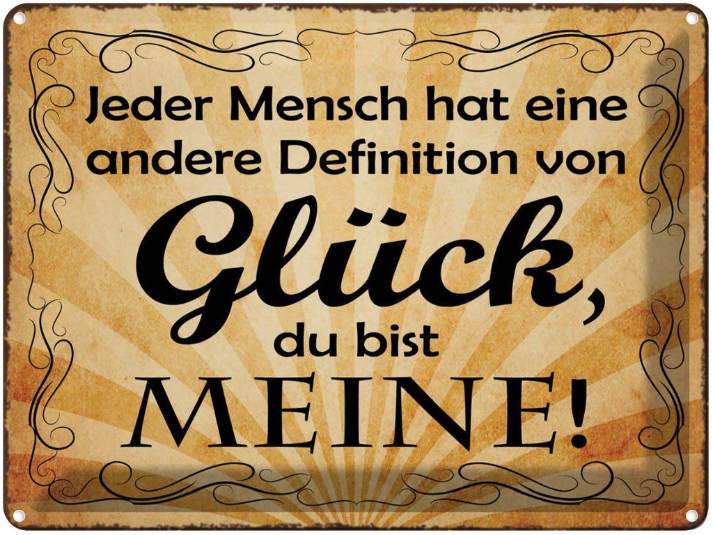 [LA-1791405] Blechschild 30x40 cm Definition Glück du bist meine Spruch Zitat