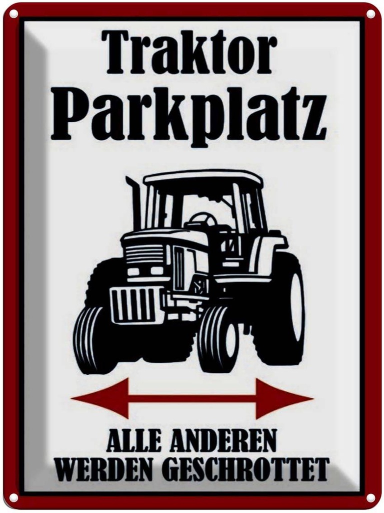 [LA-1791414] Blechschild 40x30 cm Parken Traktor Parkplatz links rechts Parkplatzschild