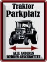 Blechschild 40x30 cm Parken Traktor Parkplatz links rechts Parkplatzschild