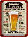 Blechschild 40x30 cm Bier Beer around the world beer please