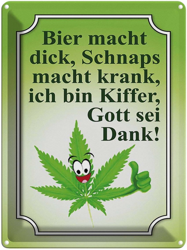 [LA-1791432] Blechschild 40x30 cm Bier macht dick Schnaps krank Spruch Zitat