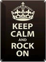 Blechschild 40x30 cm Keep Calm and rock on