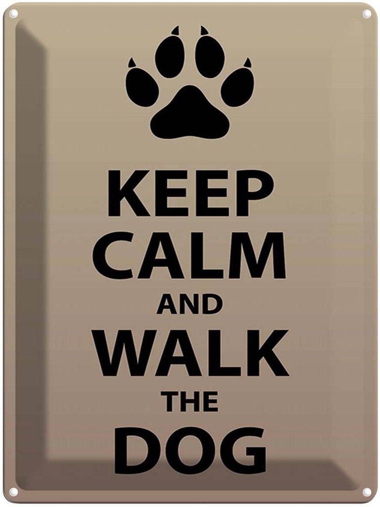 Blechschild 40x30 cm Keep calm and walk the dog