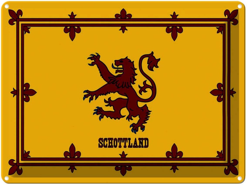 [LA-1791488] Blechschild 30x40 cm Flagge Schottland Königswappen Fahne Wappen