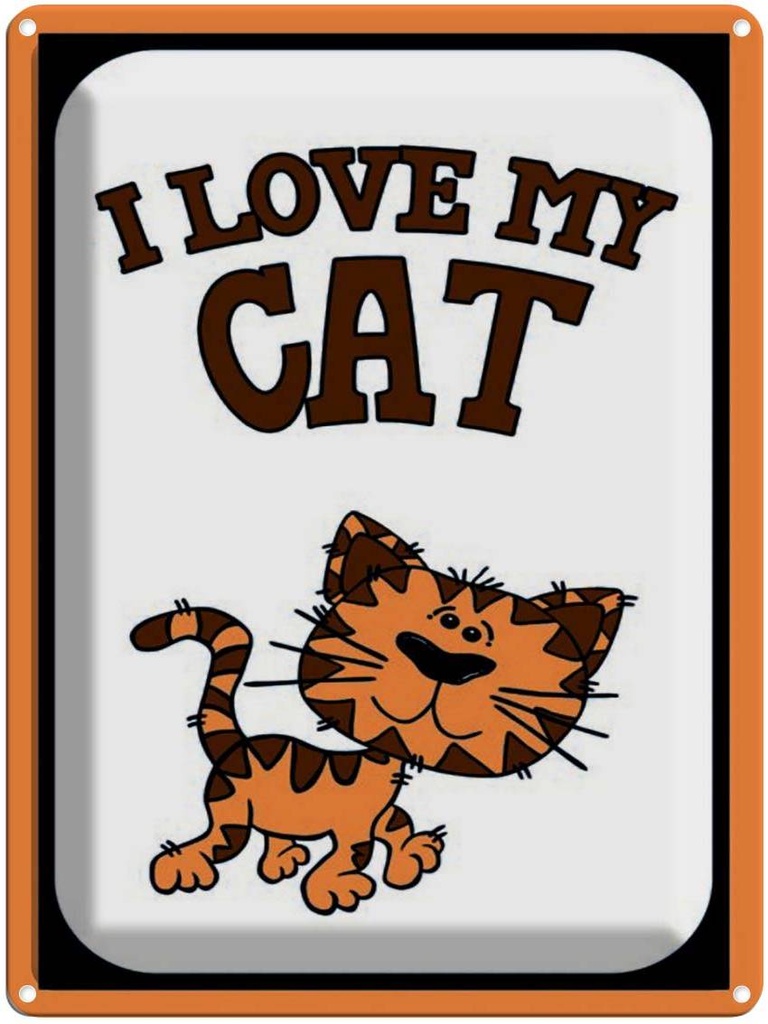 Blechschild 40x30 cm Katze i love my Cat