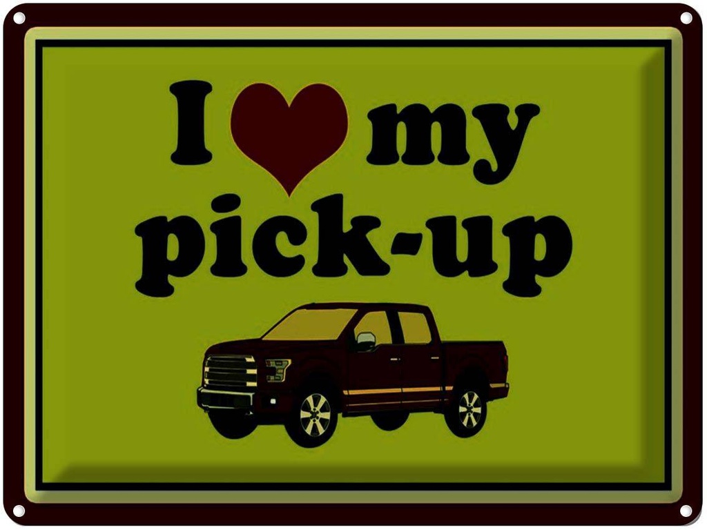 Blechschild 30x40 cm Auto i love my pick-up Geländerwagen