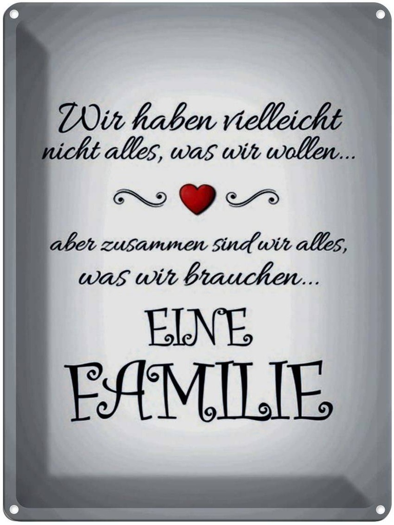 [LA-1791507] Blechschild 40x30 cm Zusammen wir alles eine Familie Spruch Zitat