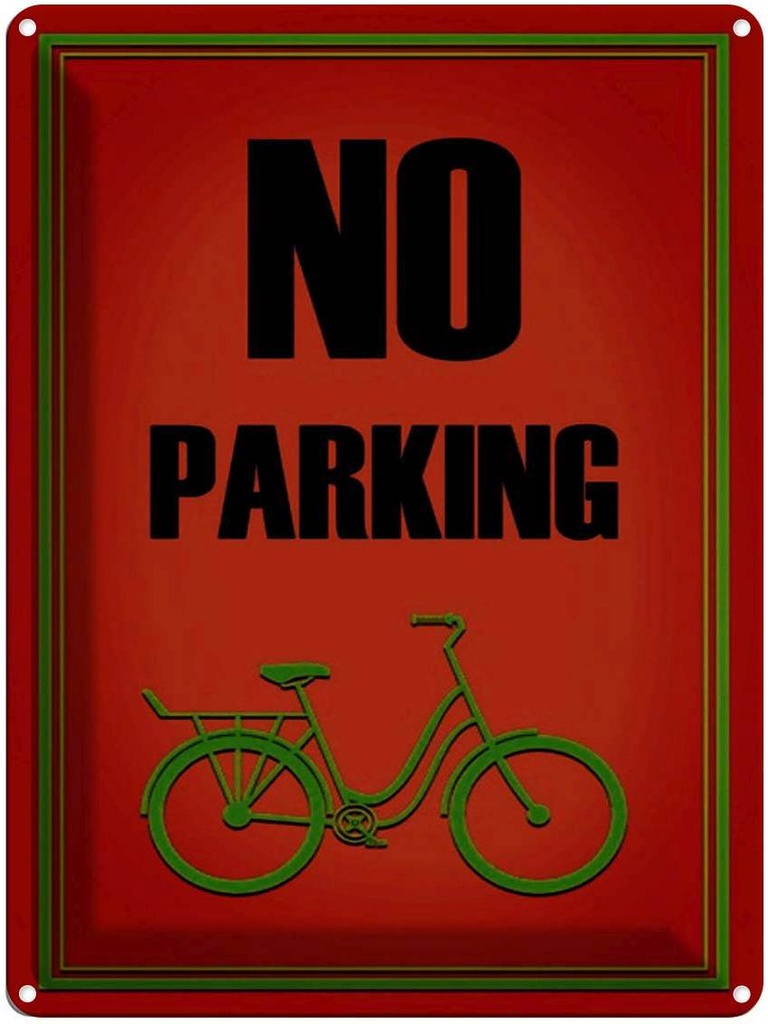 Blechschild 40x30 cm Parken Fahrrad no parking