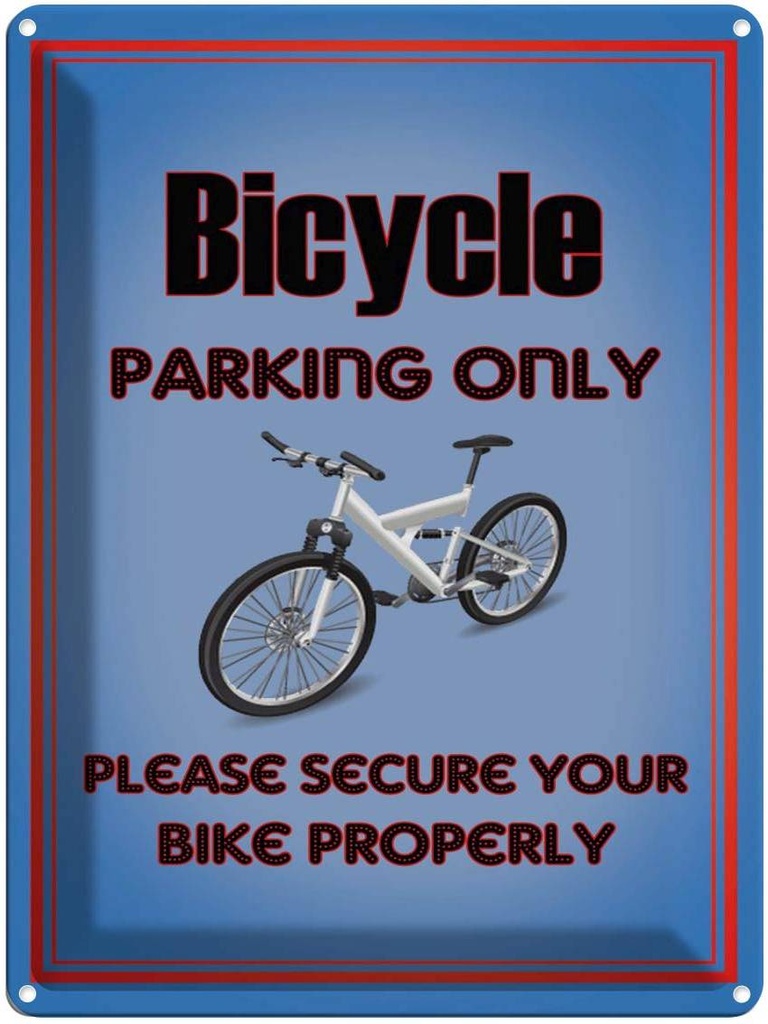 Blechschild 40x30 cm Parken Fahrrad Bicycle parking only