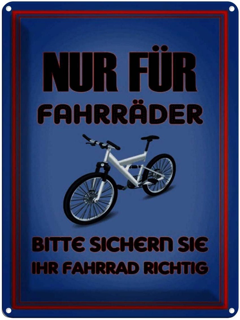 [LA-1791524] Blechschild 40x30 cm Parken nur Vorsicht für Fahrräder sicher sie ihr Warnschild Hinweisschild Sicherheit