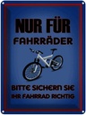 Blechschild 40x30 cm Parken nur Vorsicht für Fahrräder sicher sie ihr Warnschild Hinweisschild Sicherheit