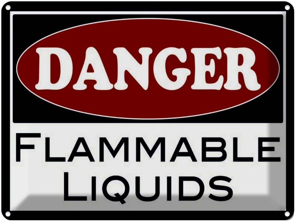 Blechschild 30x40 cm Danger flammable liquids