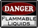 Blechschild 30x40 cm Danger flammable liquids